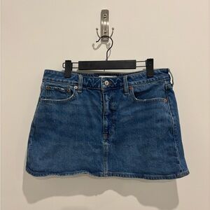 Abercrombie & Fitch Curve Love Mid Rise Dark Blue Mini Skirt